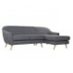 Триместно канапе DKD Home Decor Сив полиестер каучук (230 x 144 x 84 cm) - Дивани