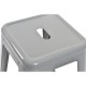 Табуретка DKD Home Decor 43 x 43 x 76 cm Сив Метал Табуретка DKD Home Decor 43 x 43 x 76 cm Сив Метал