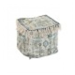 Табуретка DKD Home Decor Casablanca, Син, Памук, Ресни, 40 x 40 x 40 cm - Табуретки