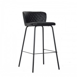 Табуретка DKD Home Decor Черен Метал PU (40 x 42,5 x 81,5 cm) - Табуретки