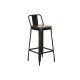 Табуретка Home ESPRIT Черен Дървен Метал 41 x 38 x 96 cm Табуретка Home ESPRIT Черен Дървен Метал 41 x 38 x 96 cm