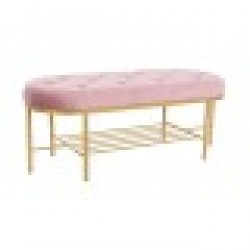 Табуретка DKD Home Decor 100 x 35 x 40 cm Розов Златен Метал - Табуретки