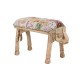Табуретка DKD Home Decor Слон полиестер Многоцветен Дърво манго (65 x 31,7 x 38 cm)