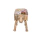 Табуретка DKD Home Decor Слон полиестер Многоцветен Дърво манго (65 x 31,7 x 38 cm)