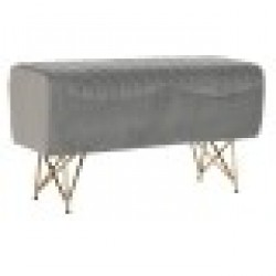 Табуретка DKD Home Decor Сив Златен (90 x 31 x 47 cm) - Табуретки