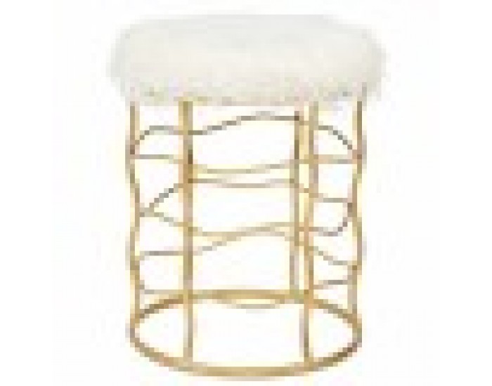 Табуретка Alexandra House Living Злато Метал Гъба Дървен MDF Състав 36 x 46 x 36 cm