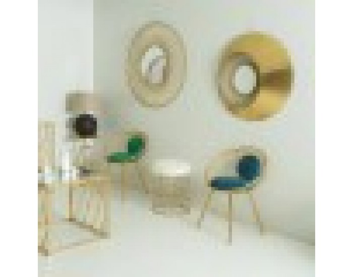 Табуретка Alexandra House Living Злато Метал Гъба Дървен MDF Състав 36 x 46 x 36 cm