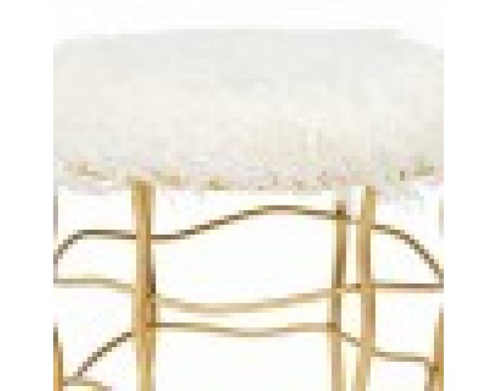 Табуретка Alexandra House Living Злато Метал Гъба Дървен MDF Състав 36 x 46 x 36 cm