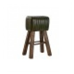 Табуретка DKD Home Decor Дървен Кафяв Кожа Зелен (41 x 30 x 79 cm) - Табуретки