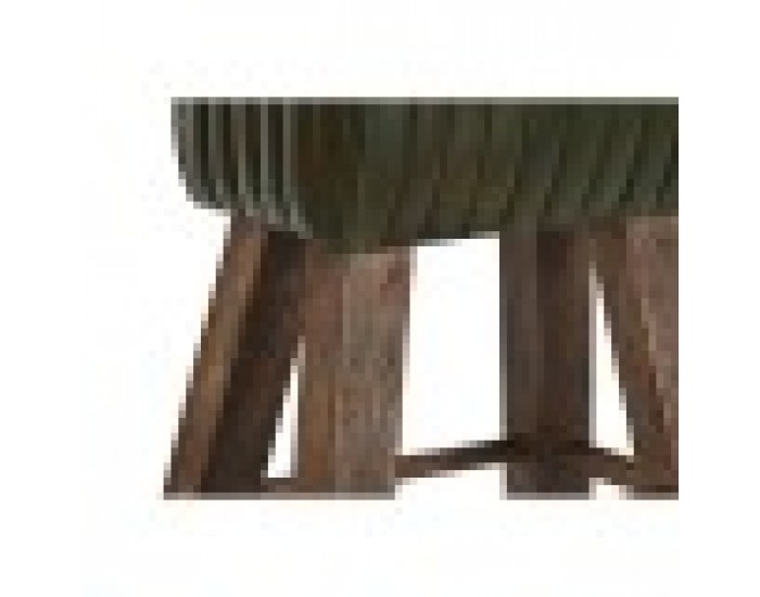 Табуретка DKD Home Decor Дървен Кафяв Кожа Зелен (41 x 30 x 79 cm)