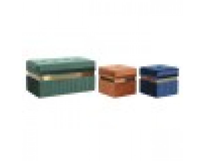 Табуретка DKD Home Decor Син Зелен Оранжев Златен Дървен MDF 93 x 47 x 45 cm (3 броя)