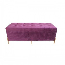 Foot-of-bed Bench DKD Home Decor Златен Лилав Дървен MDF 115 x 43 x 46 cm - Мека мебел