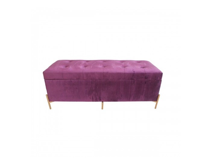 Foot-of-bed Bench DKD Home Decor Златен Лилав Дървен MDF 115 x 43 x 46 cm