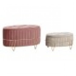 Табуретка DKD Home Decor 80 x 42 x 45 cm Сив Златен Метал Бургундия - Табуретки