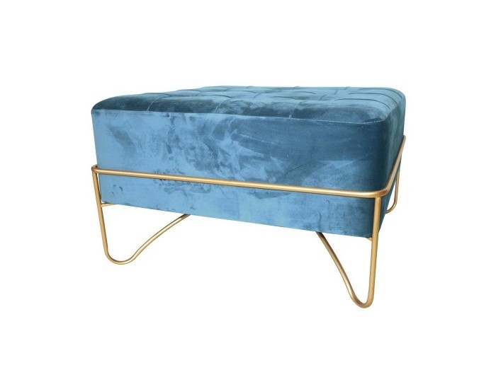 Табуретка DKD Home Decor Син полиестер Пяна Метал Златен Дървен MDF (80 x 80 x 47 cm) Табуретка DKD Home Decor Син полиестер Пяна Метал Златен Дървен MDF (80 x 80 x 47 cm)