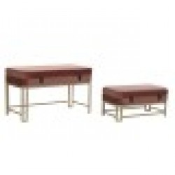 Табуретка DKD Home Decor, Розов, Златен, 80 x 40 x 47 cm, 2 броя - Табуретки