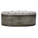 Табуретка DKD Home Decor Бежов Метал полиестер Тъмно сив (121 x 44 x 47,5 cm)