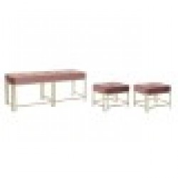 Табуретка DKD Home Decor Розов Метал Кадифе (120 x 40 x 46 cm) - Табуретки