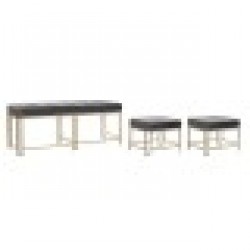 Табуретка DKD Home Decor Сив (3 pcs) (120 x 40 x 47 cm) - Табуретки