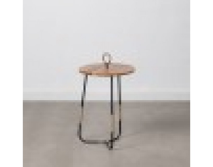 Помощна маса 40,5 x 40,5 x 66 cm Естествен Черен Дървен Желязо