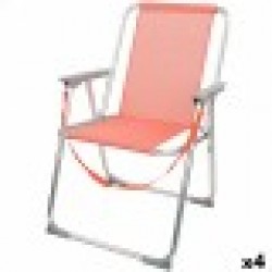 подплатен къмпинг стол Aktive Flamingo Корал 44 x 76 x 45 cm (4 броя) - Комплекти маси и столове