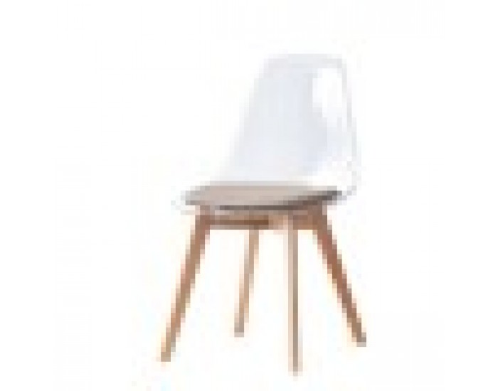 Трапезен стол DKD Home Decor Бежов Дървен Поликарбонат (54 x 47 x 81 cm)