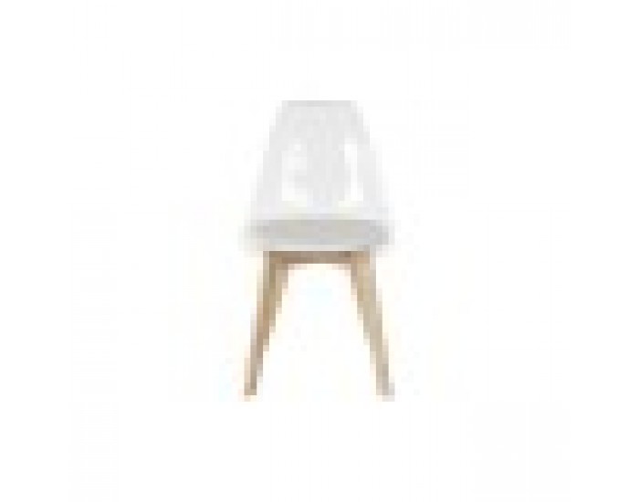 Трапезен стол DKD Home Decor, Естествен, Дървен, Прозрачен, Бял, Поликарбонат, 54 x 47 x 81 cm