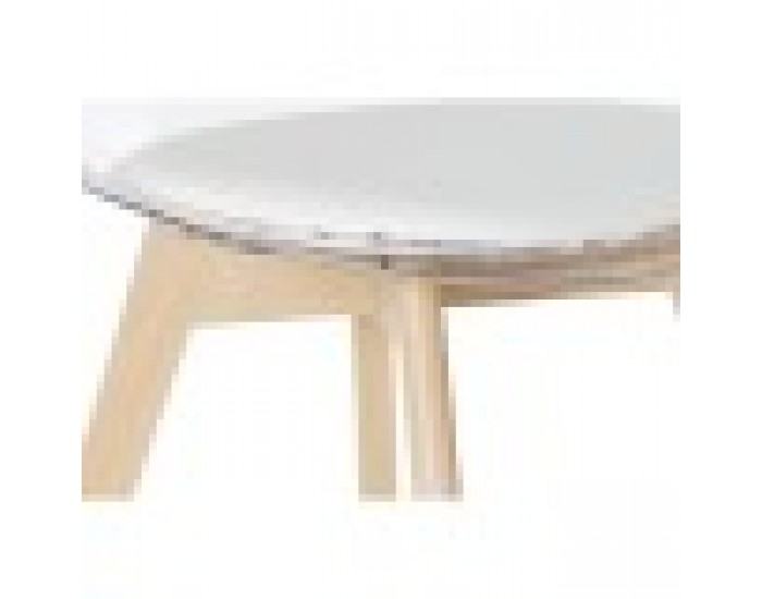 Трапезен стол DKD Home Decor, Естествен, Дървен, Прозрачен, Бял, Поликарбонат, 54 x 47 x 81 cm