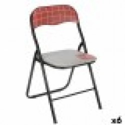 подплатен къмпинг стол Hand Made Кафяв Черен Сив PVC Метал 43 x 46 x 78 cm (6 броя) - Комплекти маси и столове