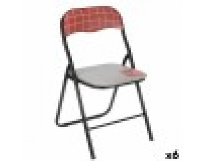 подплатен къмпинг стол Hand Made Кафяв Черен Сив PVC Метал 43 x 46 x 78 cm (6 броя)