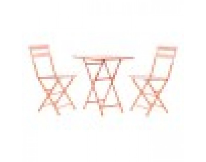 Комплект от маса с 2 стола DKD Home Decor, Корал, Метал, 3 броя