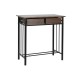 Комплект от маса с 2 стола DKD Home Decor Кафяв Черен Метал Дървен MDF 80 x 50 x 84 cm