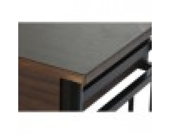 Комплект от маса с 2 стола DKD Home Decor Кафяв Черен Метал Дървен MDF 80 x 50 x 84 cm