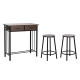 Комплект от маса с 2 стола DKD Home Decor Кафяв Черен Метал Дървен MDF 80 x 50 x 84 cm