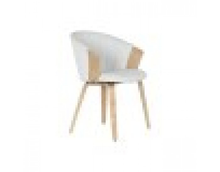 Трапезен стол Home ESPRIT Бял полиестер Дървен 60 x 57,5 x 79 cm