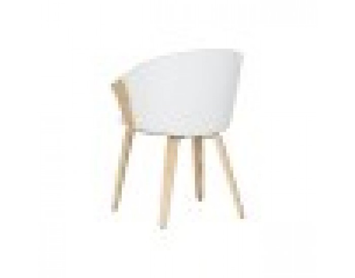 Трапезен стол Home ESPRIT Бял полиестер Дървен 60 x 57,5 x 79 cm