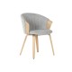 Трапезен стол Home ESPRIT Сив полиестер Дървен 60 x 57,5 x 79 cm Трапезен стол Home ESPRIT Сив полиестер Дървен 60 x 57,5 x 79 cm