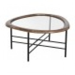 Маса за кафе Home ESPRIT Кафяв Черен Естествен Кристал Cмърч 76 x 81 x 38 cm - Комплекти маси и столове