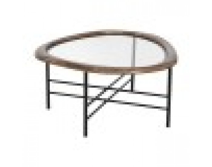 Маса за кафе Home ESPRIT Кафяв Черен Естествен Кристал Cмърч 76 x 81 x 38 cm