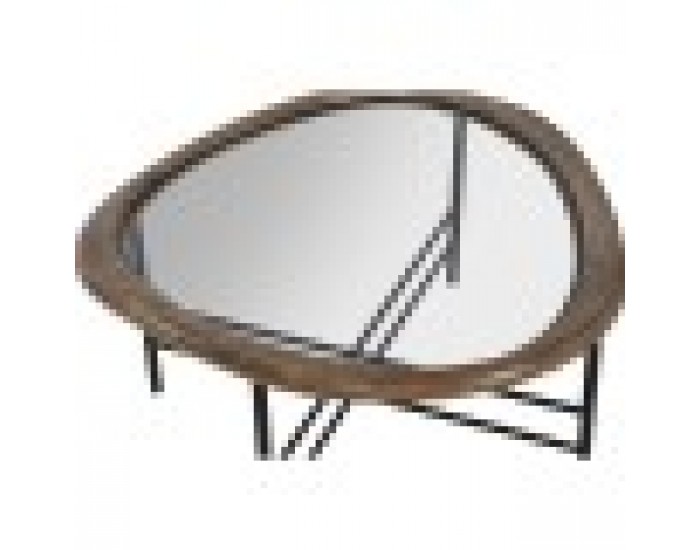 Маса за кафе Home ESPRIT Кафяв Черен Естествен Кристал Cмърч 76 x 81 x 38 cm