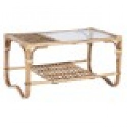 Маса за кафе Home ESPRIT Естествен Бамбук Pатан 76 x 46 x 40 cm - Комплекти маси и столове
