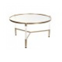 Помощна маса DKD Home Decor Метал Акрилен Glamour (87 x 87 x 50 cm) - Комплекти маси и столове