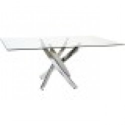 Трапезна маса DKD Home Decor Прозрачен Метал Кристал 150 x 90 x 75 cm - Комплекти маси и столове