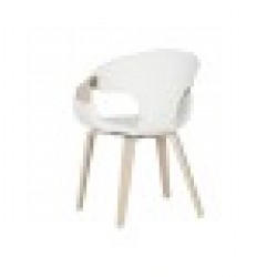 Трапезен стол Home ESPRIT Бял полиестер Дървен 55,5 x 67,5 x 80,5 cm - Маси