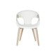 Трапезен стол Home ESPRIT Бял полиестер Дървен 55,5 x 67,5 x 80,5 cm Трапезен стол Home ESPRIT Бял полиестер Дървен 55,5 x 67,5 x 80,5 cm