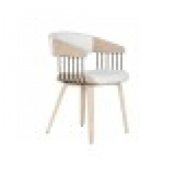 Трапезен стол Home ESPRIT Бял полиестер Дървен 51 x 55 x 76,5 cm - Маси