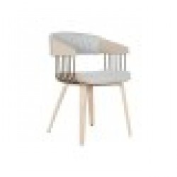 Трапезен стол Home ESPRIT Сив полиестер Дървен 51 x 55 x 76,5 cm - Маси