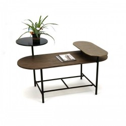 Маса за кафе DKD Home Decor 116 x 76 x 64 cm Метал Алуминий Дървен MDF - Комплекти маси и столове