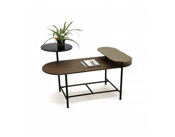 Маса за кафе DKD Home Decor 116 x 76 x 64 cm Метал Алуминий Дървен MDF