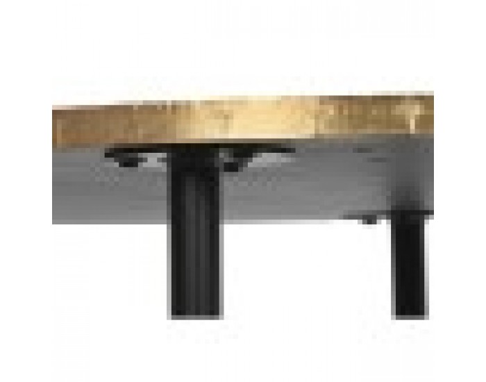 Помощна маса DKD Home Decor, Метал, Дървен Glamour, 85 x 85 x 45 cm